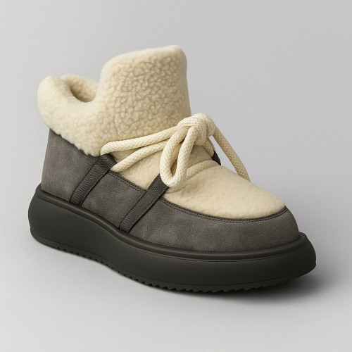 Fashionable women's gray-white suede ugg boots with sheepskin inserts on top ALLSY Lonza 192419 191057 89393-80b gray suede ay 5736 winter Fashionable women's gray-white suede ugg boots with sheepskin inserts on top ALLSY Lonza 192419 191057 89393-80b gray suede ay 5736 winter