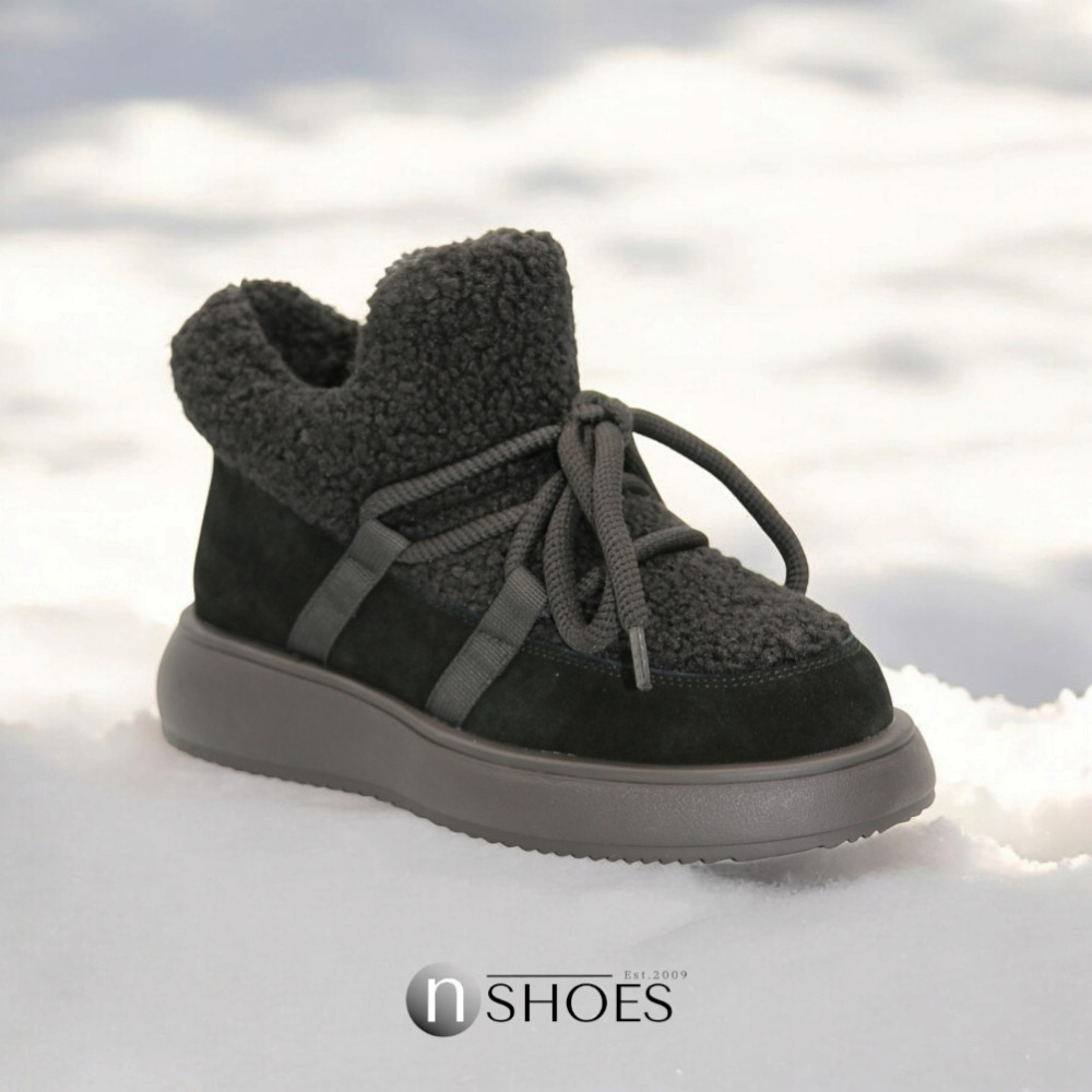 Women’s black suede ugg boots ALLSY Lonza 191058 192419 89393-80-1 5737