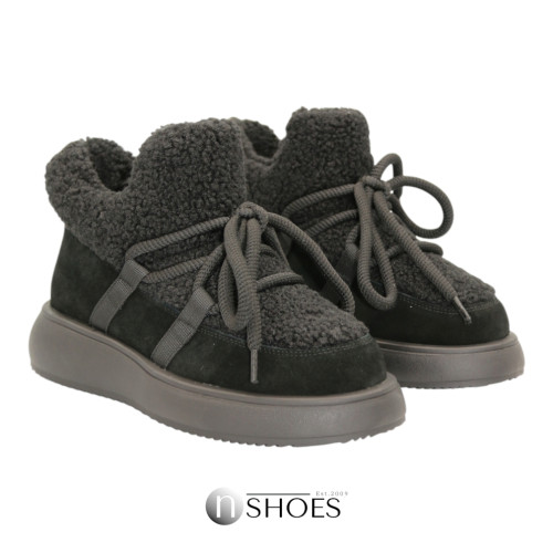 Fashionable women's black suede ugg boots with inserts on top lamb ALLSY Lonza 191058 192419 89393-80-1 black suede 5737 Fashionable women's black suede ugg boots with inserts on top lamb ALLSY Lonza 191058 192419 89393-80-1 black suede 5737