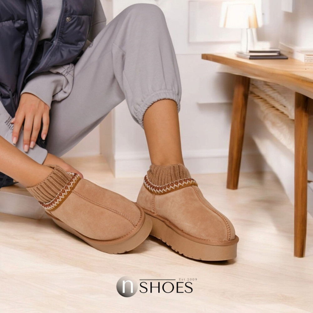 Замшеві жіночі сноубутси з вишиванкою ALLSY Lonza 192424 модель 5738