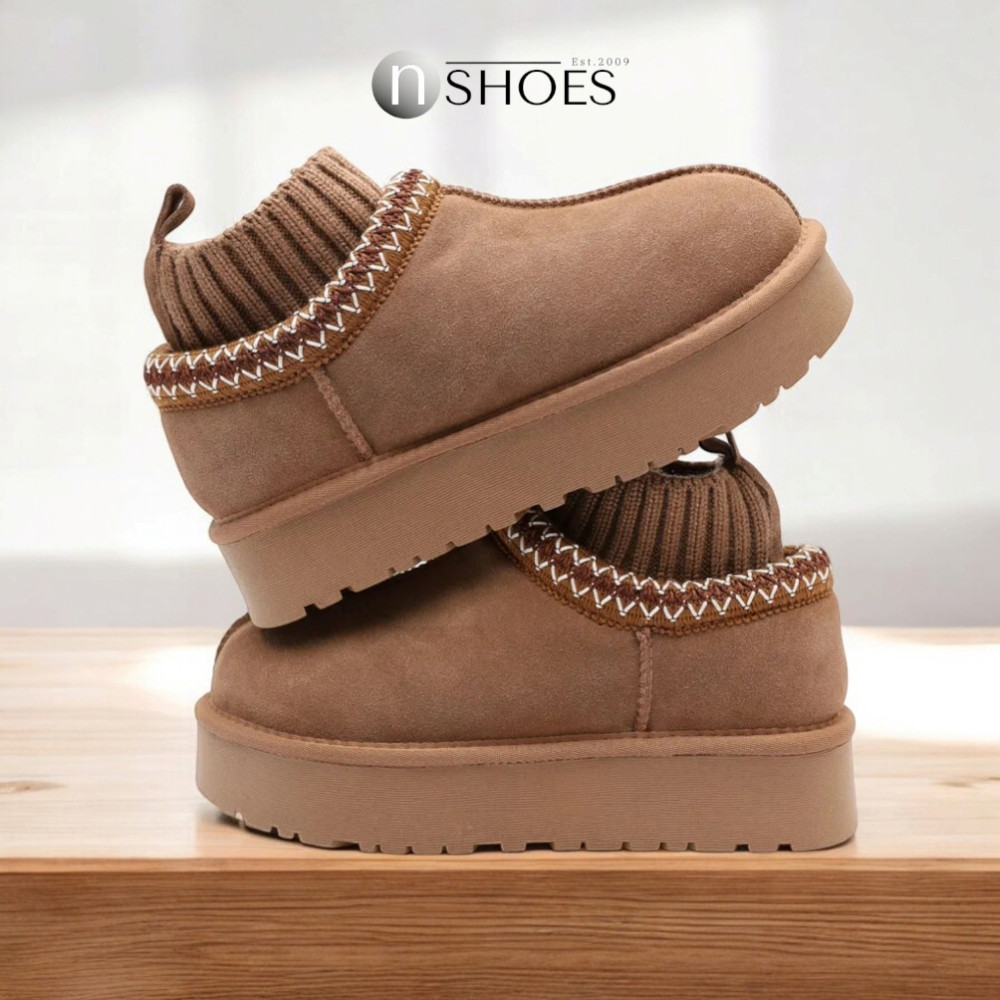 Замшеві жіночі сноубутси з вишиванкою ALLSY Lonza 192424 модель 5738