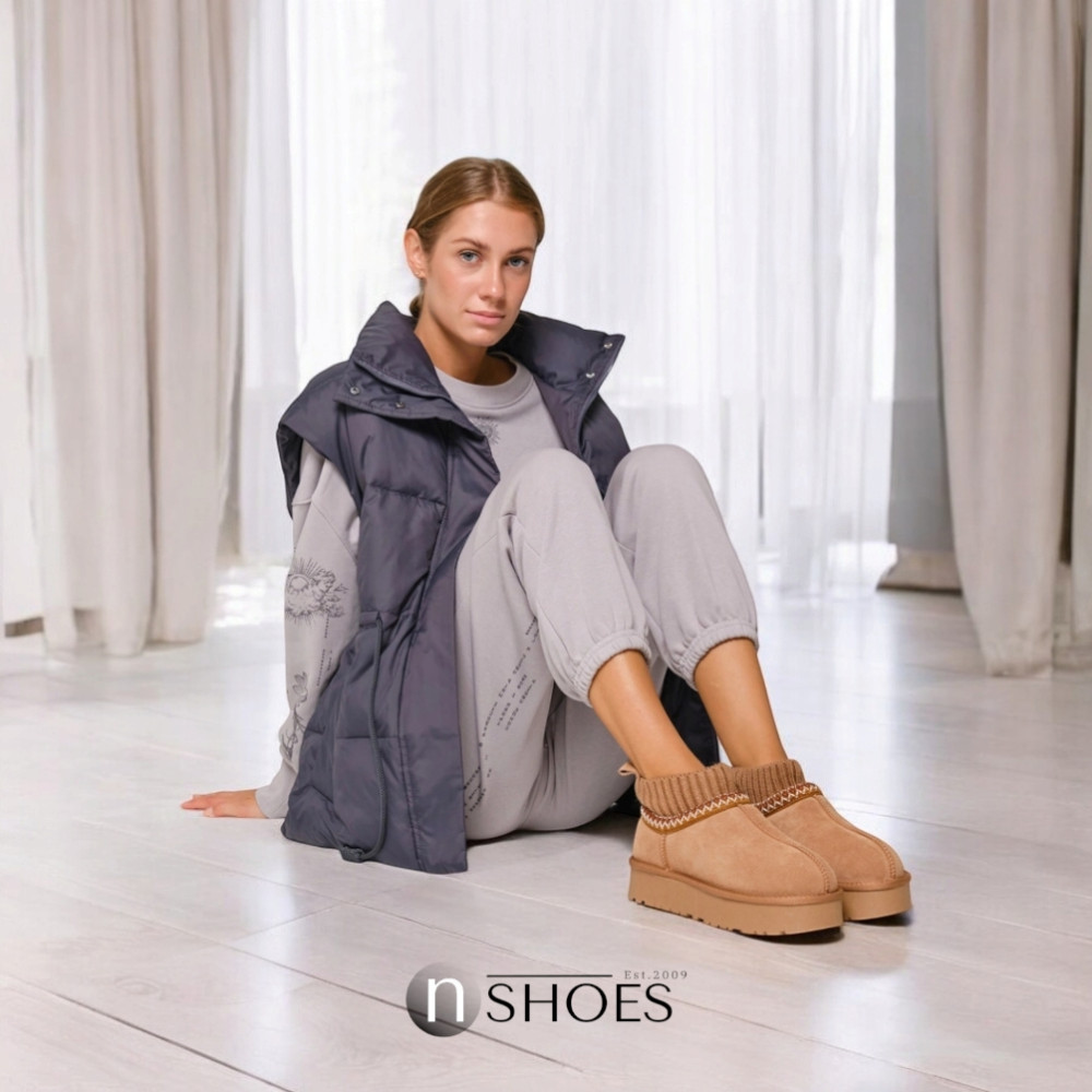 Замшеві жіночі сноубутси з вишиванкою ALLSY Lonza 192424 модель 5738