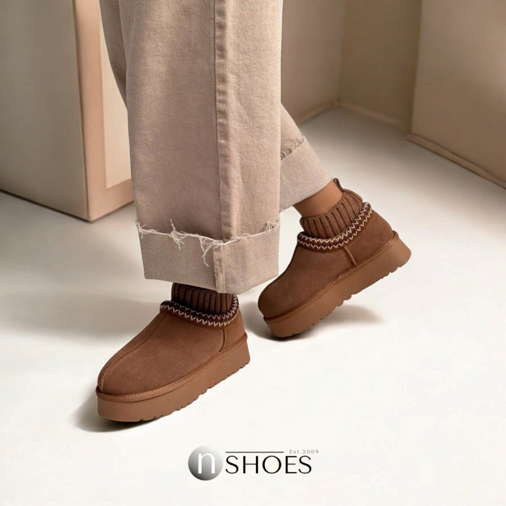 Замшеві жіночі сноубутси з вишиванкою ALLSY Lonza 192424 модель 5738