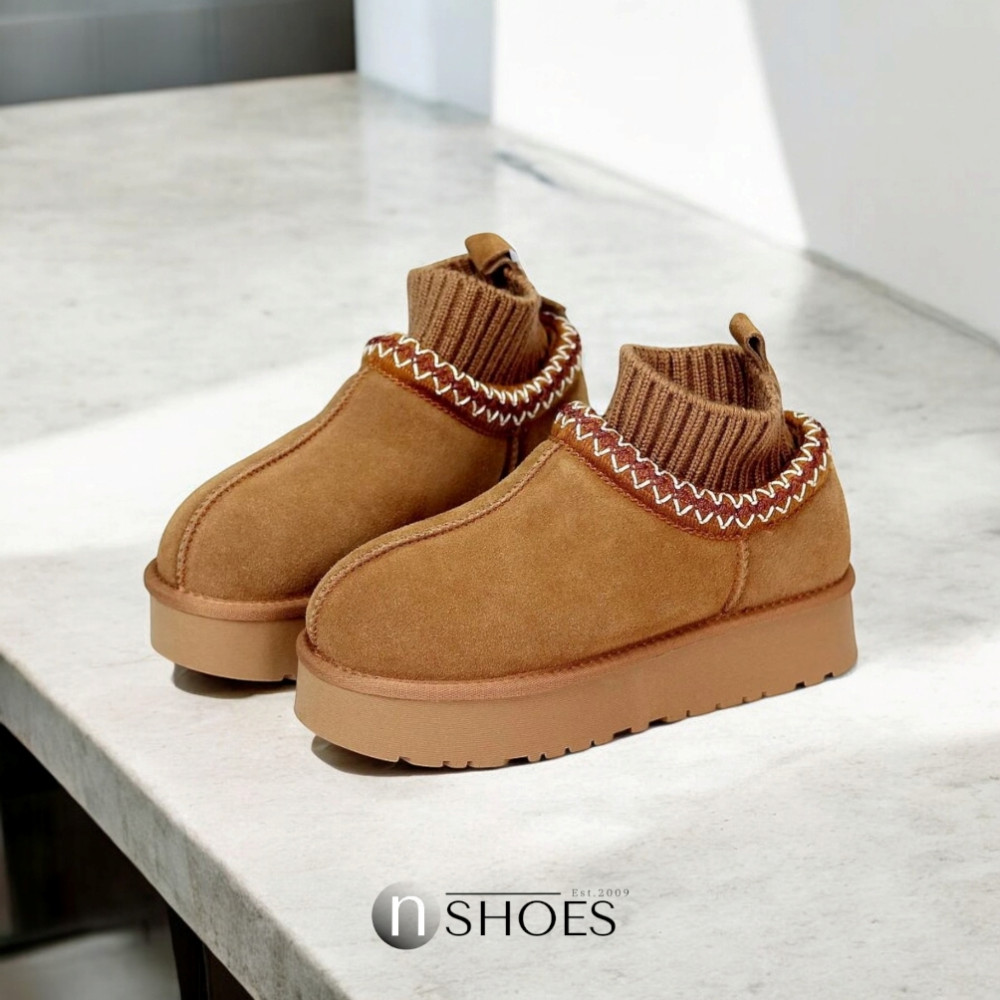 Замшеві жіночі сноубутси з вишиванкою ALLSY Lonza 192424 модель 5738