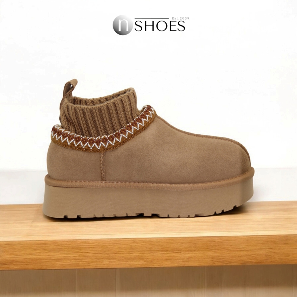 Замшеві жіночі сноубутси з вишиванкою ALLSY Lonza 192424 модель 5738