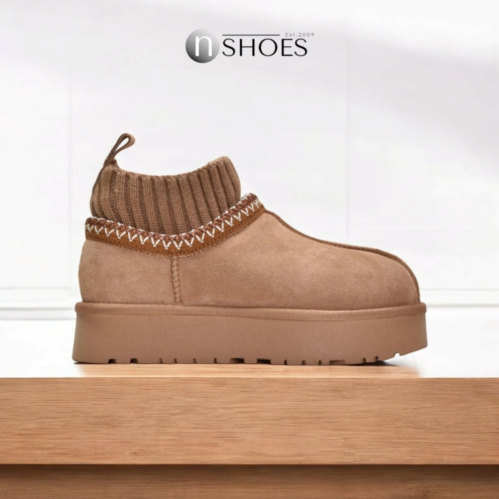 Замшеві жіночі сноубутси з вишиванкою ALLSY Lonza 192424 модель 5738