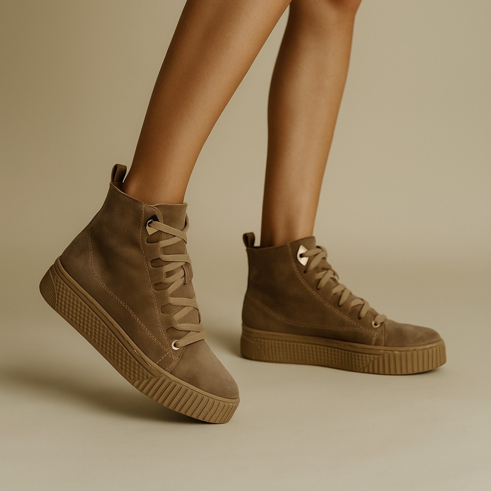 Жіночі бежеві шкіряні зимові кросівки Simen 7410a w taupe ow 5739