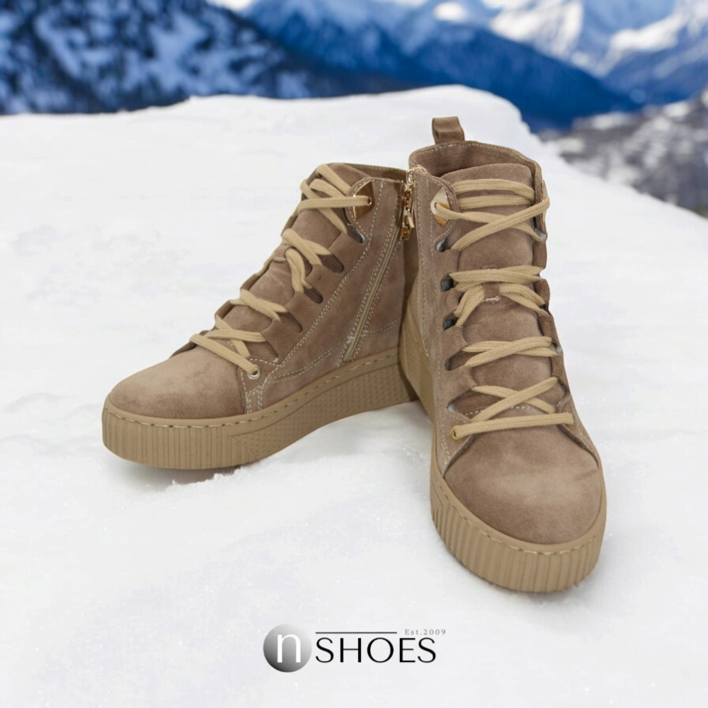 Жіночі бежеві шкіряні зимові кросівки Simen 7410a w taupe ow 5739