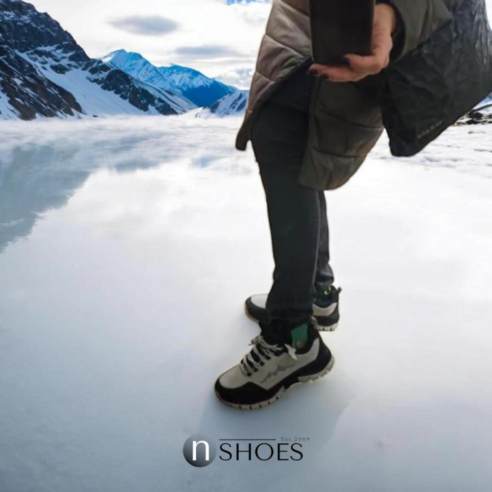 Leather thermal sneakers GRUNBERG (Italy) model 5741 with insulation on the Gore-Tex membrane