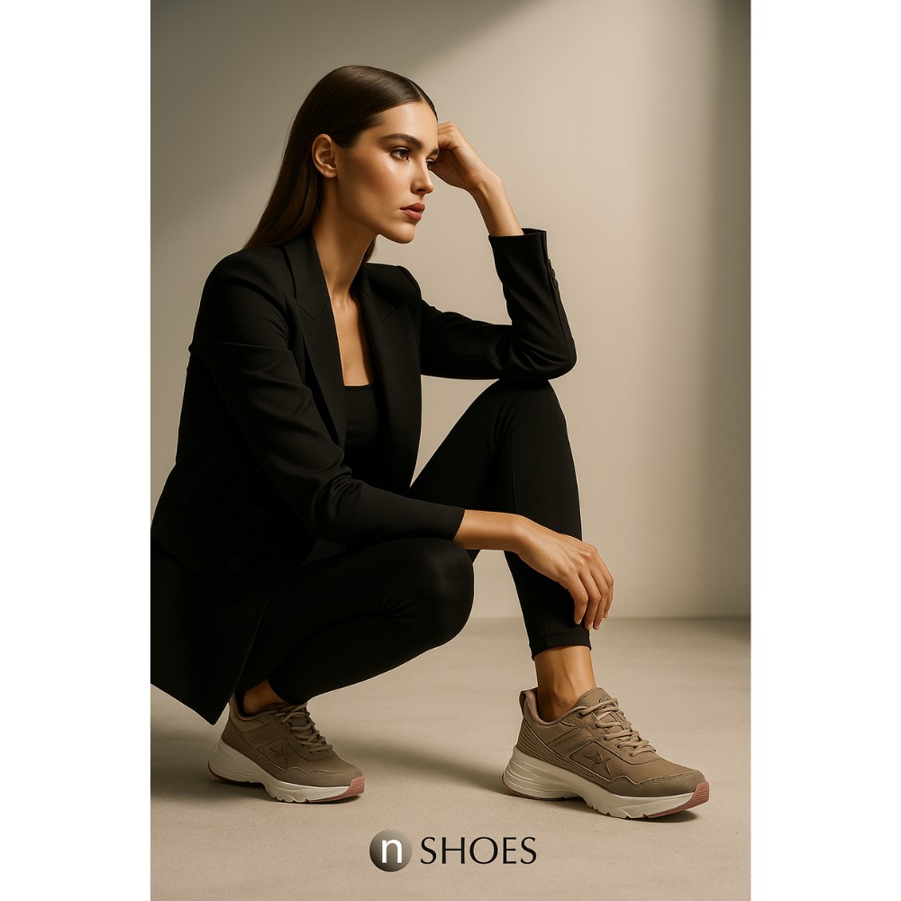 Women's beige demi-season sneakers GRUNBERG (Italy) model 5745