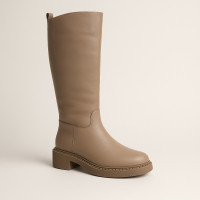 Жіночі бежеві шкіряні чоботи Szydlowski 3151-873 5749 єврозима з натуральної шкіри та вовни від польського бренду