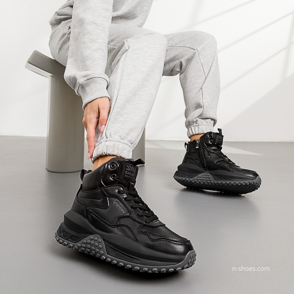 Women's winter leather sneakers CROSBY (UK) model 5752