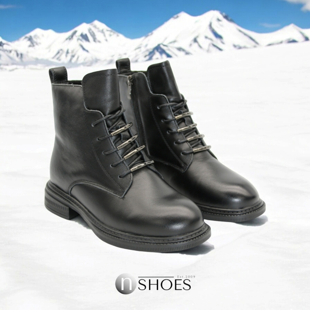 Women’s Black Leather Winter Boots Anna Lucci 190217 593-d39228e-1zm