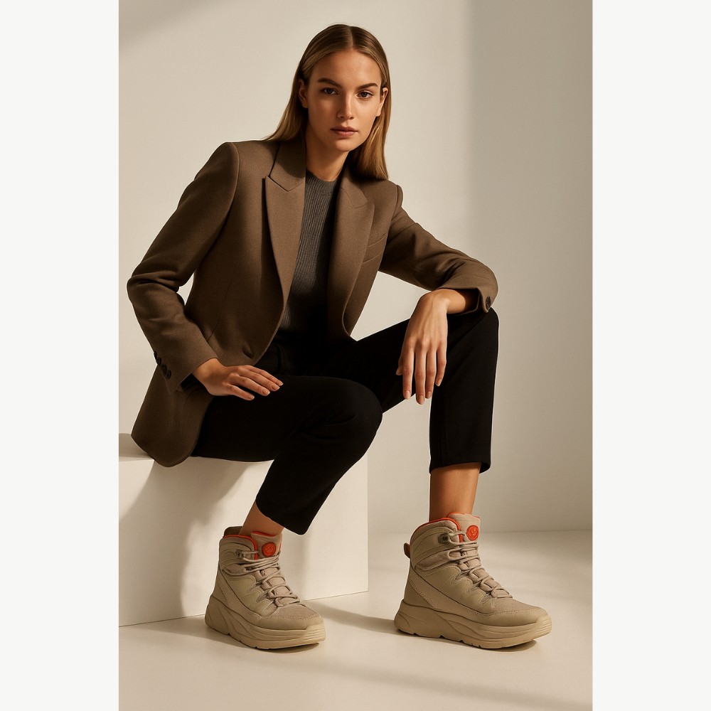 Женские модные кожаные ботинки GRUNBERG 148575 28-03 5776 для зимнего туризма