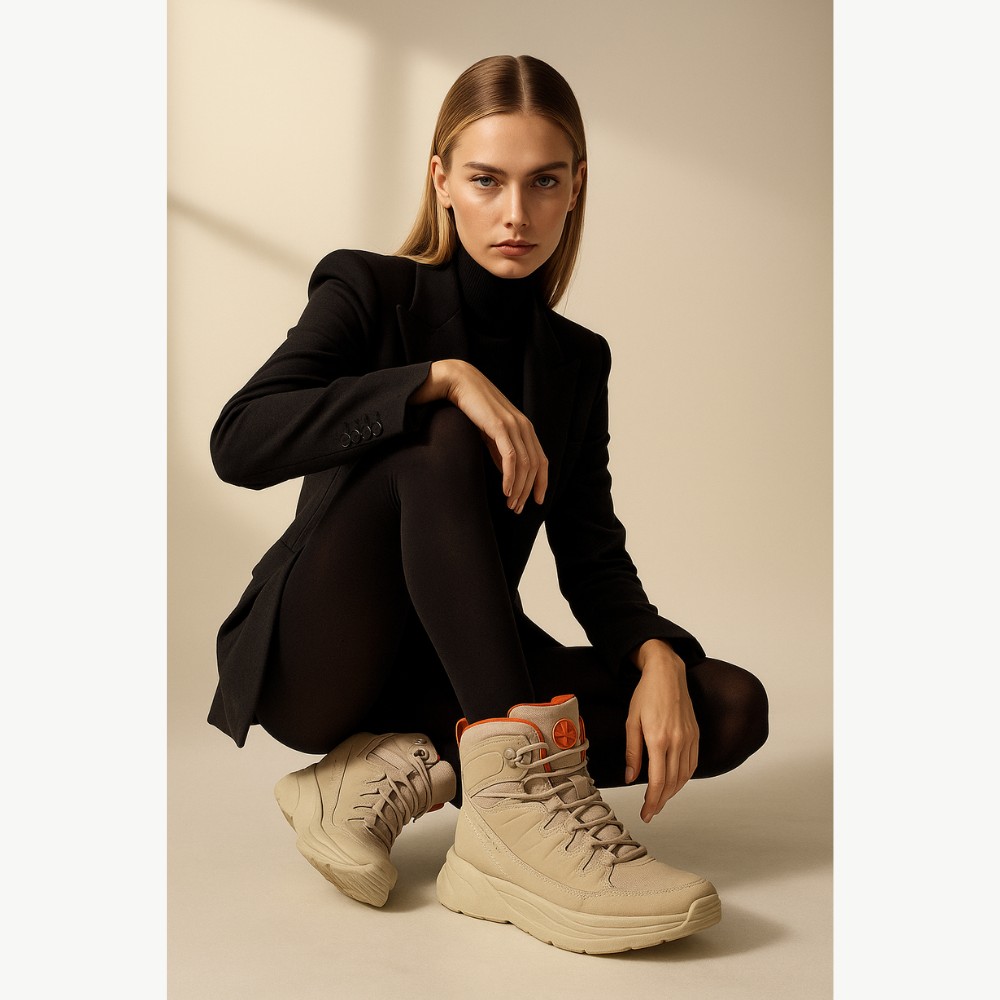 Женские модные кожаные ботинки GRUNBERG 148575 28-03 5776 для зимнего туризма