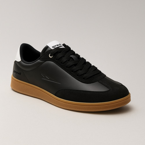 Women's fashionable black low-top sneakers Sprandi WPRS-22M12313 5784 elements of classics and modern trends in the style of adidas Originals Samba Decon