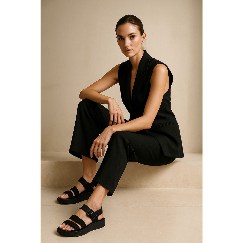 Легкі жіночі чорні босоніжки JENNY WYL0510-06 модель 5785