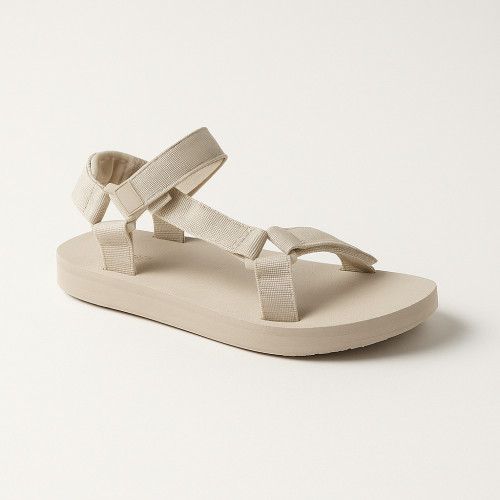 Женские легкие бежевые босоножки на платформе Sprandi WP-VC-0723 5786 однотенные на липучках идеальные на лето