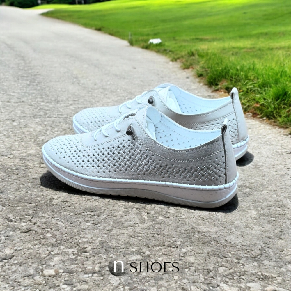 Женские кожаные мокасины Anna Lucci (Турция) 19484 1800 Silver Grey 5788