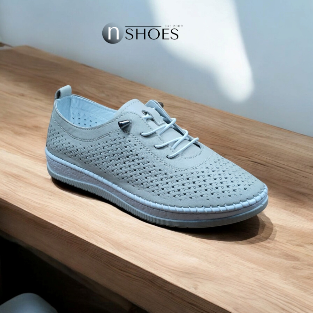 Женские кожаные мокасины Anna Lucci (Турция) 19484 1800 Silver Grey 5788