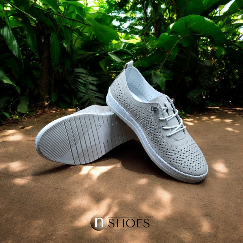 Женские кожаные мокасины Anna Lucci (Турция) 19484 1800 Silver Grey 5788