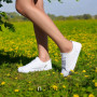 Women's white sneakers with perforation NEOMOOD model 5819