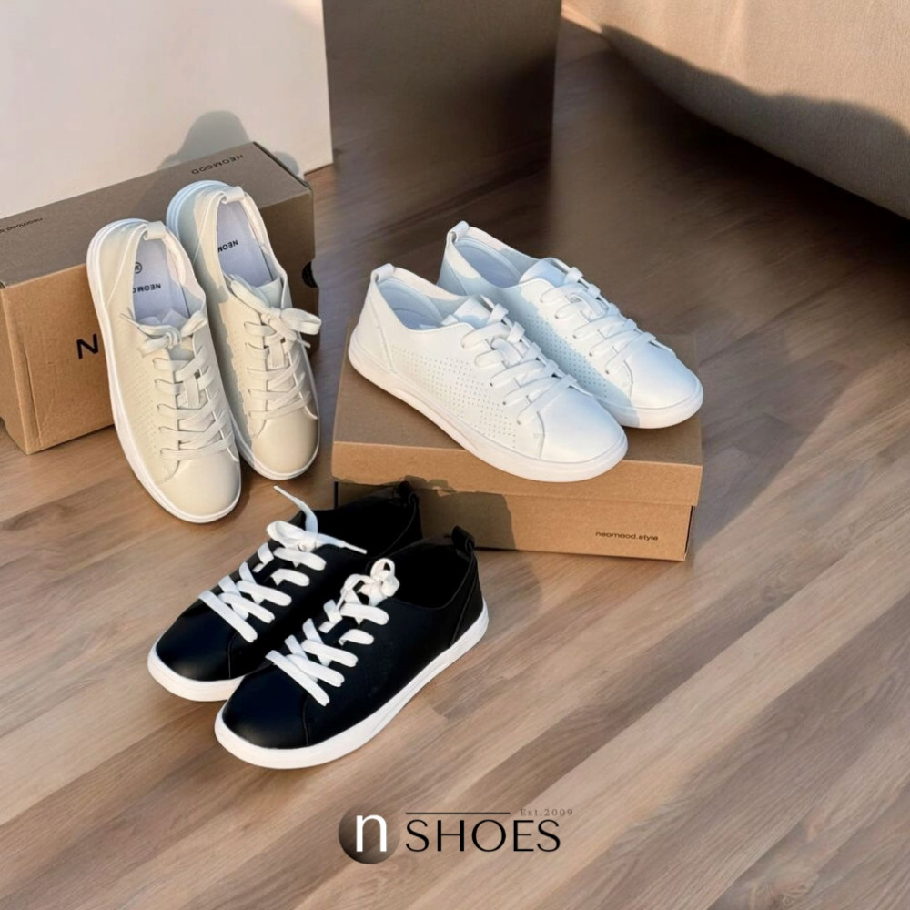 Women's white sneakers with perforation NEOMOOD model 5819