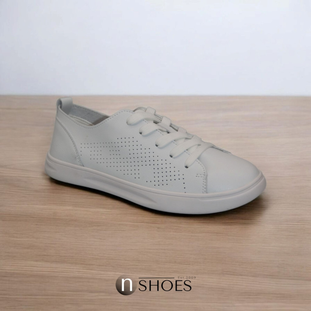 Women's white sneakers with perforation NEOMOOD model 5819