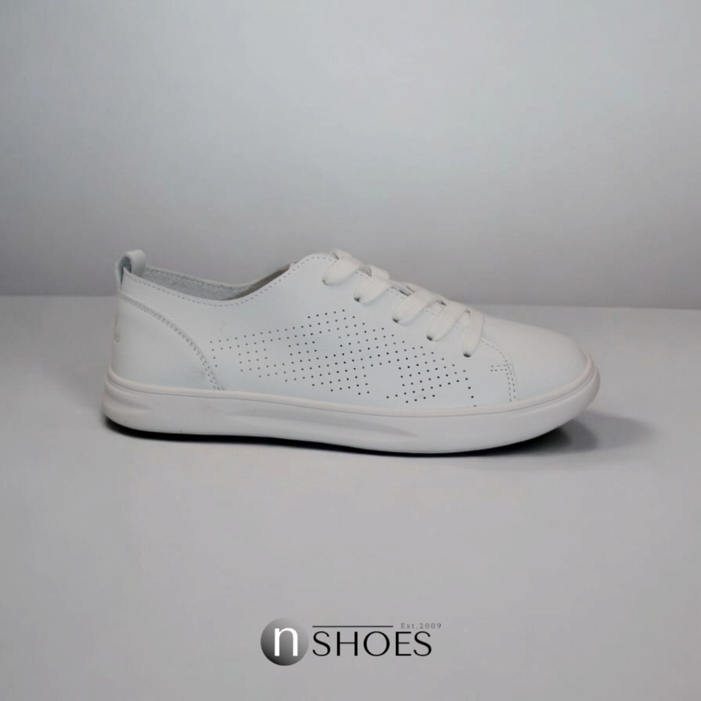 Women's white sneakers with perforation NEOMOOD model 5819