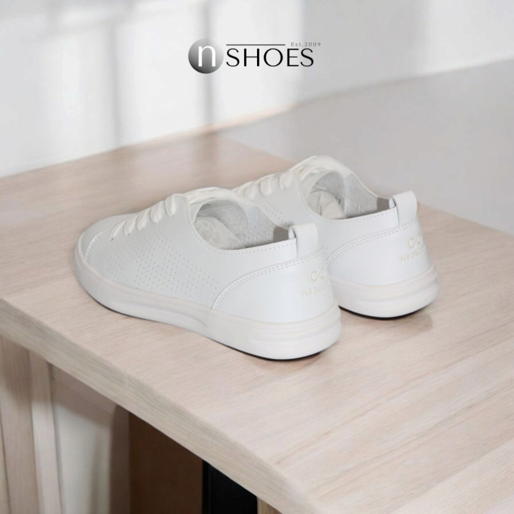 Women's white sneakers with perforation NEOMOOD model 5819
