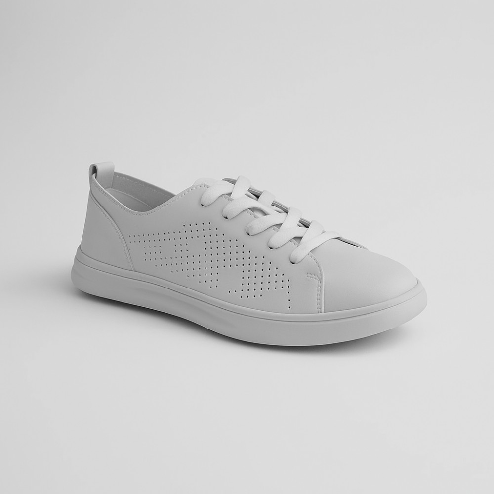 Women's white sneakers with perforation NEOMOOD model 5819