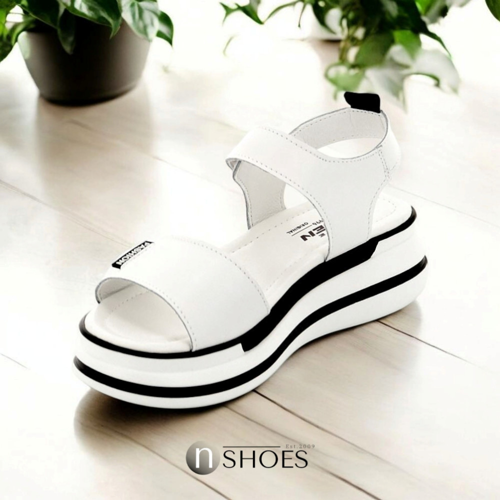 Женские кожаные босоножки на липучках ALLSY Lonza 195173 2970-1 модель 5835