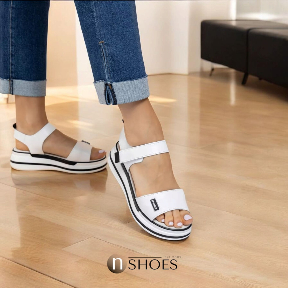 Женские кожаные босоножки на липучках ALLSY Lonza 195173 2970-1 модель 5835