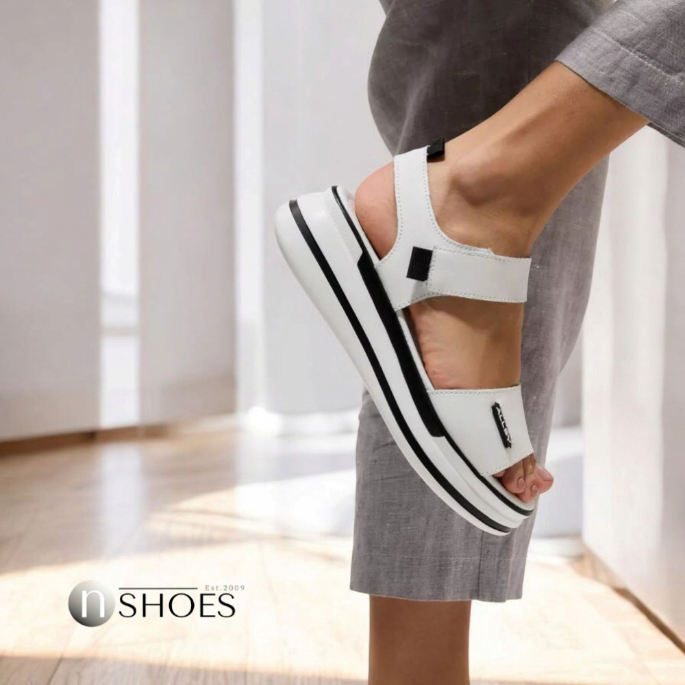 Женские кожаные босоножки на липучках ALLSY Lonza 195173 2970-1 модель 5835