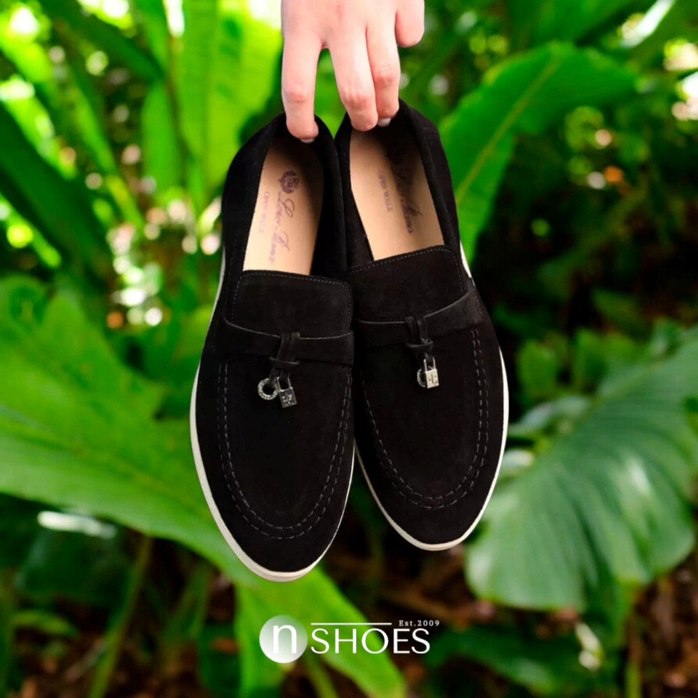 Женские модные коричневые лоферы Loro Piana модель 5842