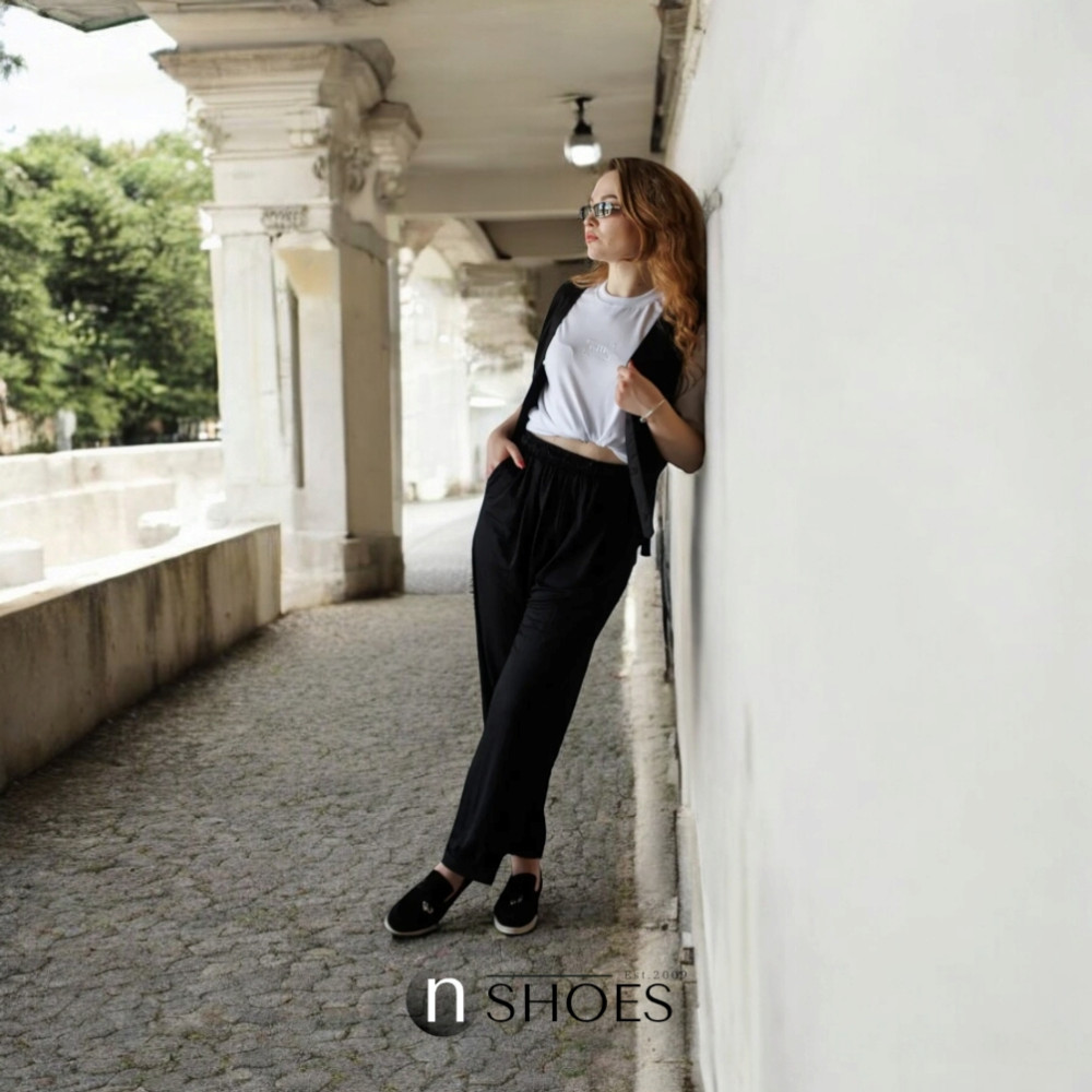 Женские модные коричневые лоферы Loro Piana модель 5842