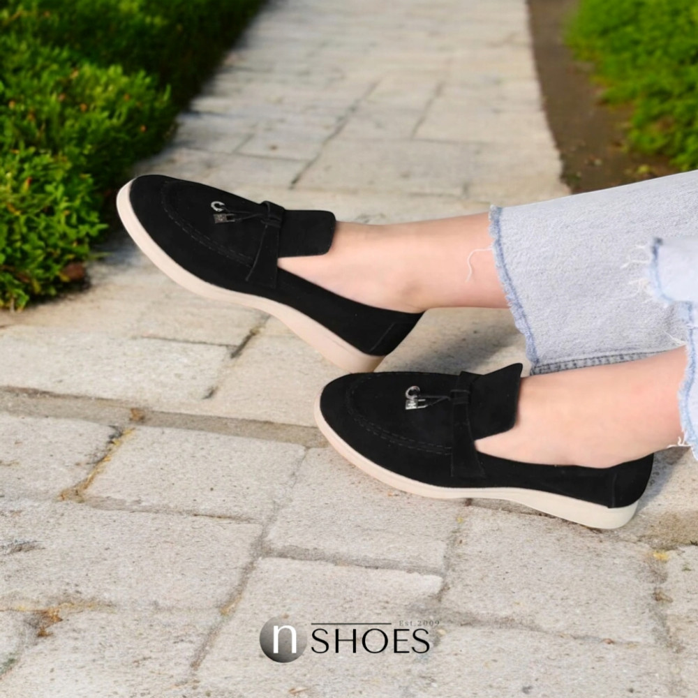 Женские модные коричневые лоферы Loro Piana модель 5842