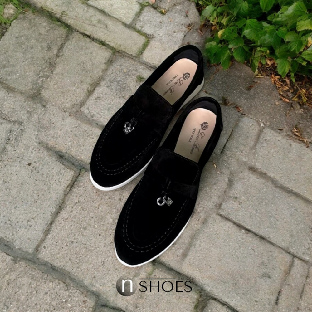 Женские модные коричневые лоферы Loro Piana модель 5842