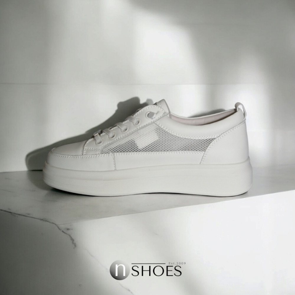 Women's white sneakers ALLSY model 5843