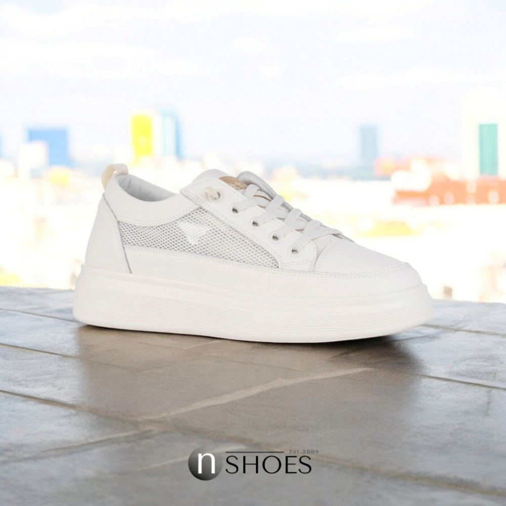 Women's white sneakers ALLSY model 5843