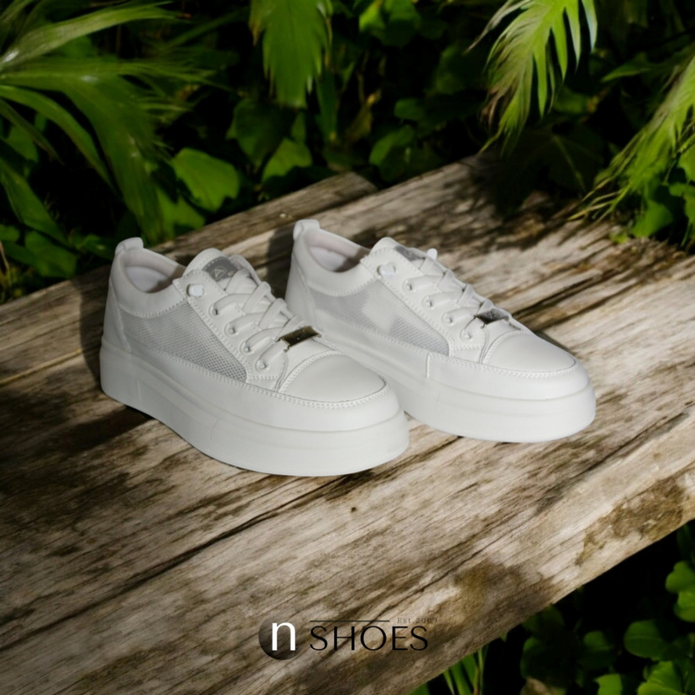 Women's white sneakers ALLSY model 5843