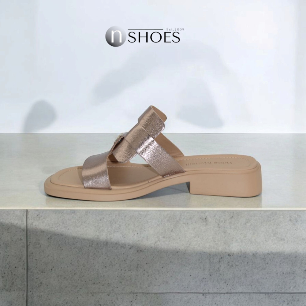 Женские кожаные шлёпанцы Fabio Monelli Layna Bronze модель 5846