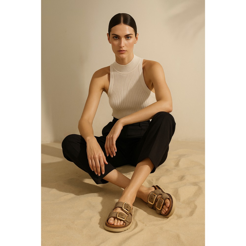 Женские замшевые шлёпанцы Fabio Monelli 200072 200046 199045 модель 5847