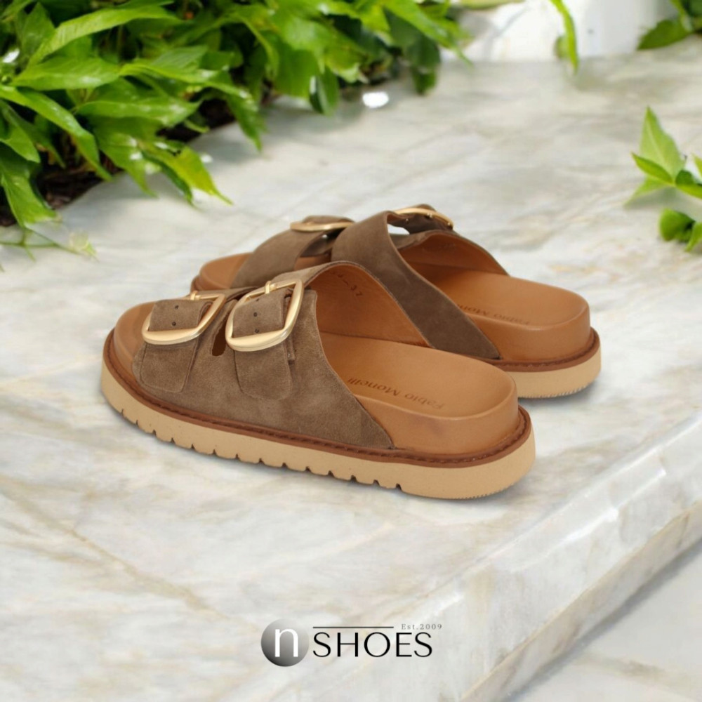 Женские замшевые шлёпанцы Fabio Monelli 200072 200046 199045 модель 5847