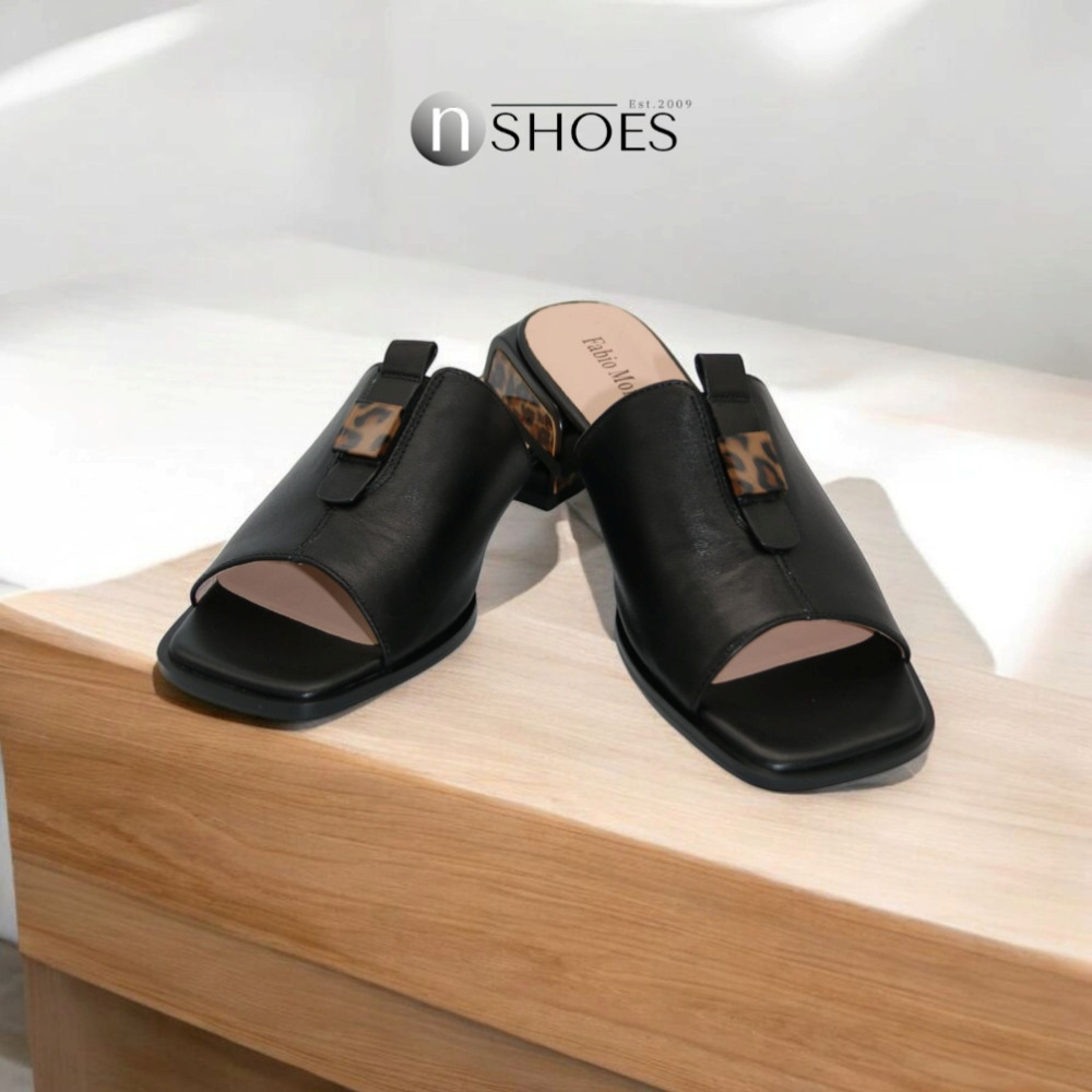 Женские кожаные сабо Fabio Monelli Klara Black модель 5849