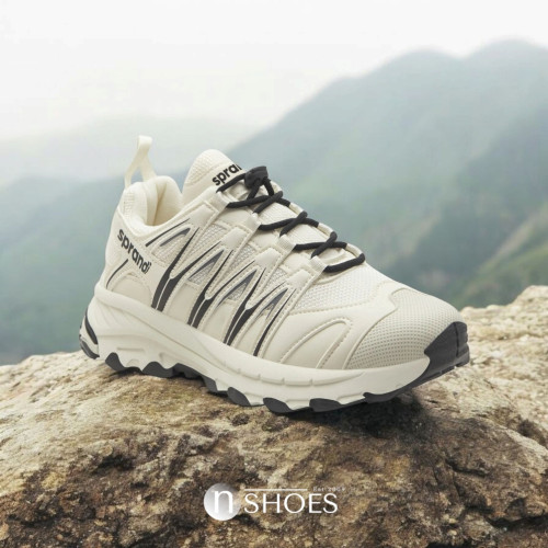 Women's fashionable white sneakers Sprandi WP91-25613 Écru 5860 in the style of Salomon Xt-6 Expanse White L47573100