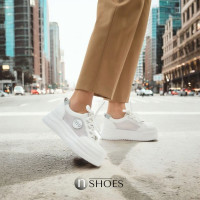 Жіночі модні білі сліпони кросівки Allsy 194728 Lonza 198892 5862 на високій платформі з бічною перфорацією сіточкою в стилі Miu Miu