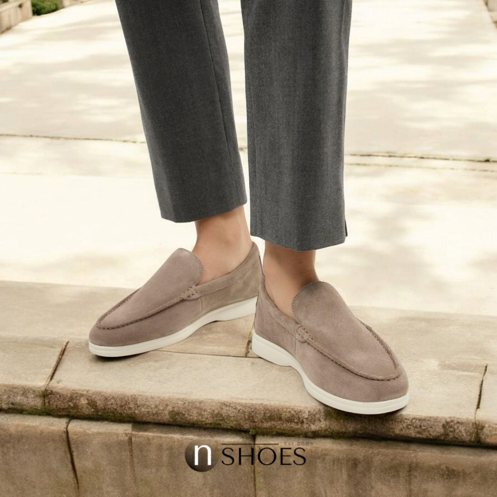 Жіночі замшеві лофери Loro Piana Classy Dark Grey модель 5863