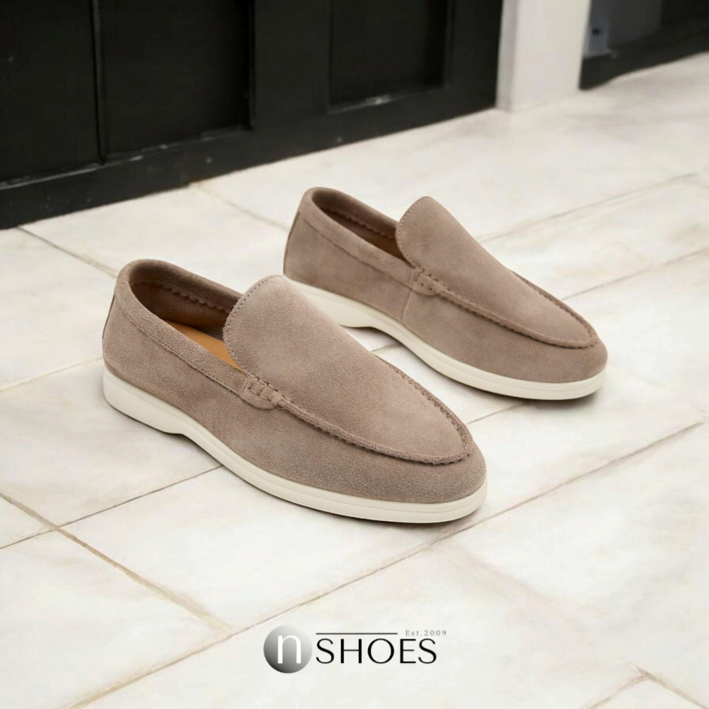 Жіночі замшеві лофери Loro Piana Classy Dark Grey модель 5863