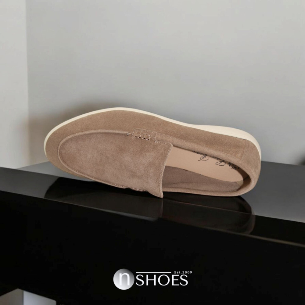 Жіночі замшеві лофери Loro Piana Classy Dark Grey модель 5863